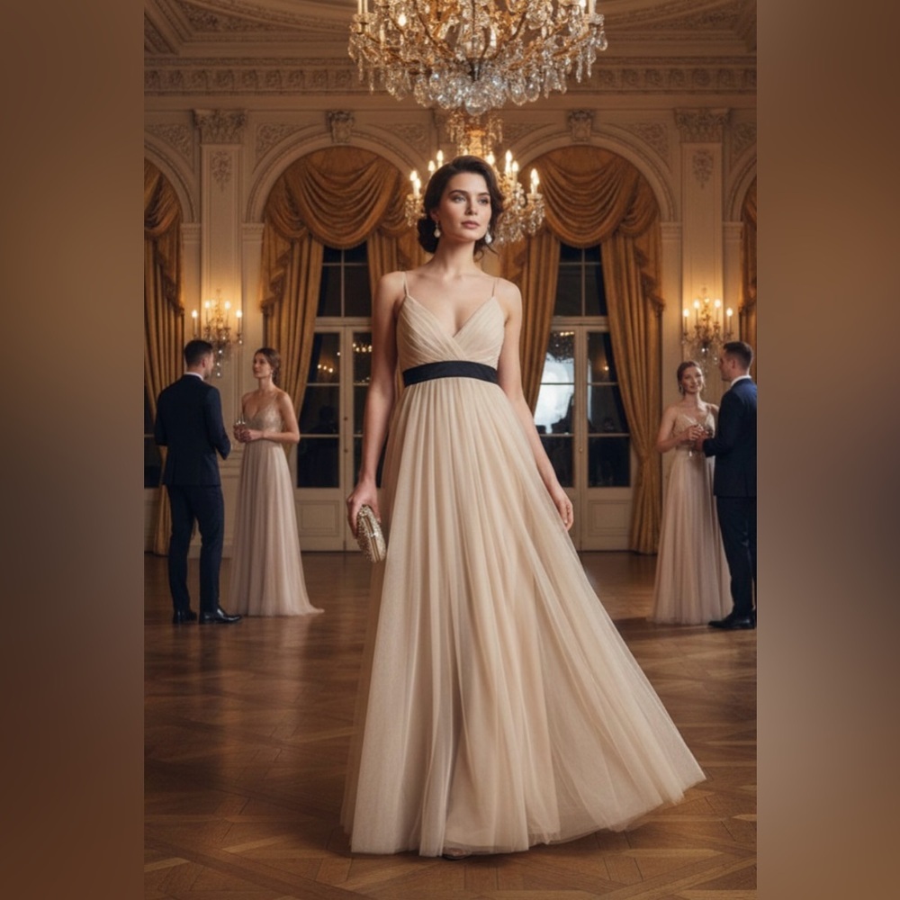 Forever 21 Gold Pleated A-line Maxi Dress